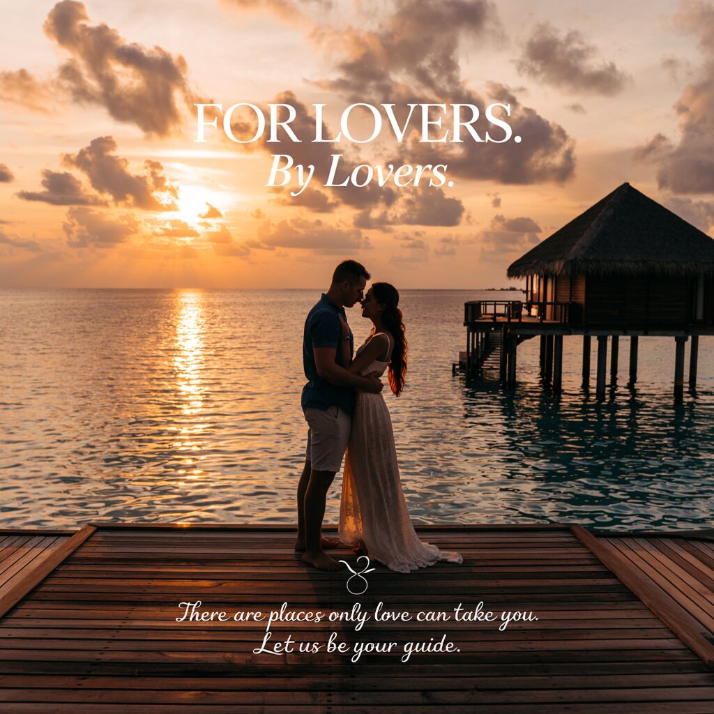 couple on a jetty kissing as sun goes down